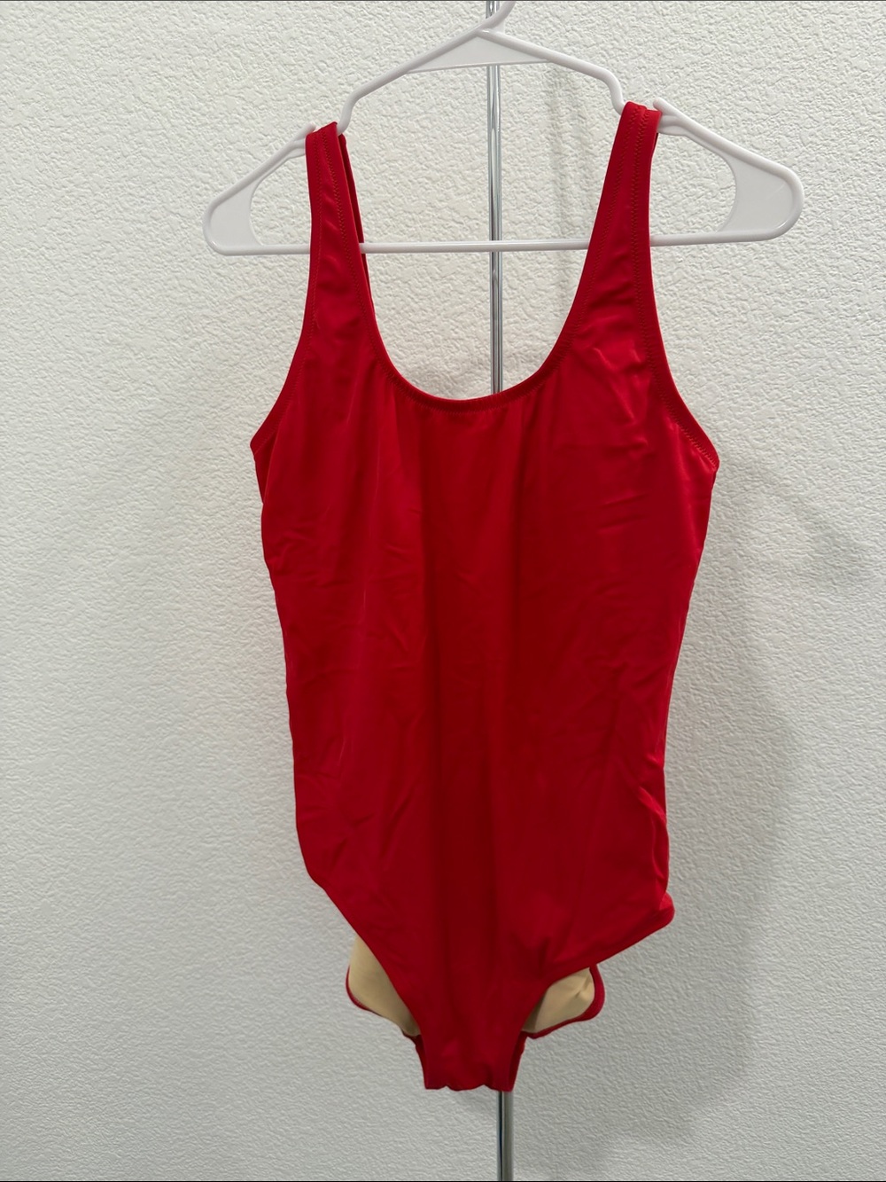 Amazon Essentials Bright Red Scoop One-Piece Swimsuit